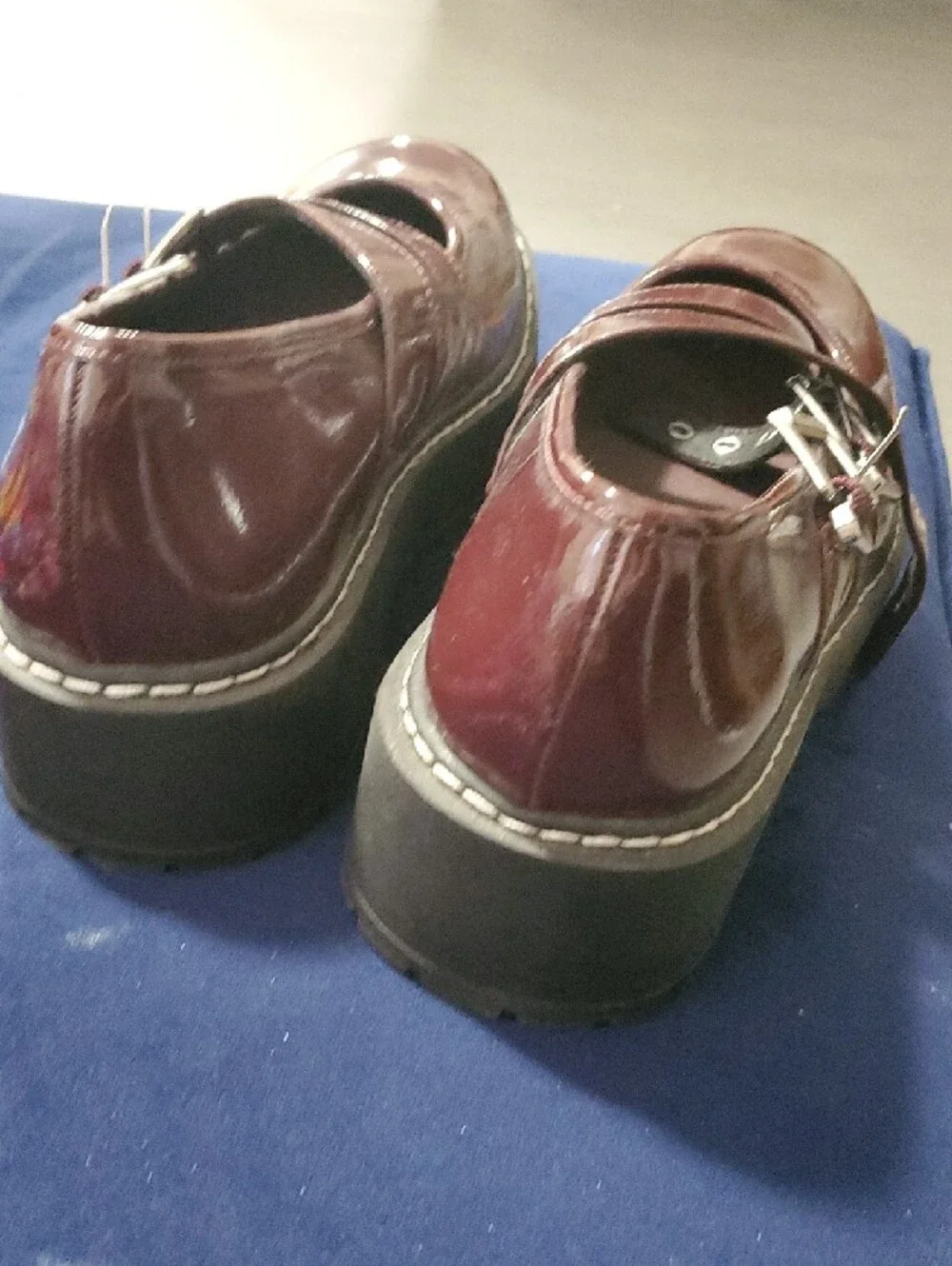 torrid Shiny Burgundy Mary Jane Platform Shoes